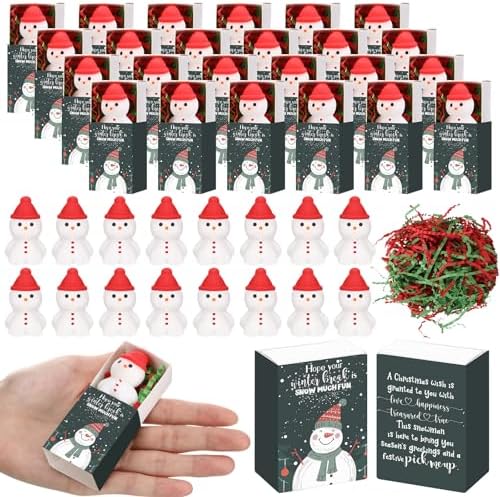24 Sets Winter Break Gifts Snowman Holiday Party Favors with Boxes by Wettarn