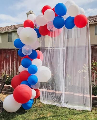 Voircoloria 66pcs Red White Blue Latex Party Balloons, 12inch - Image 3