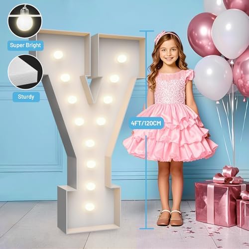 4FT Light Up Marquee Letter Y - Large Foam Board Mosaic Kit - Image 3