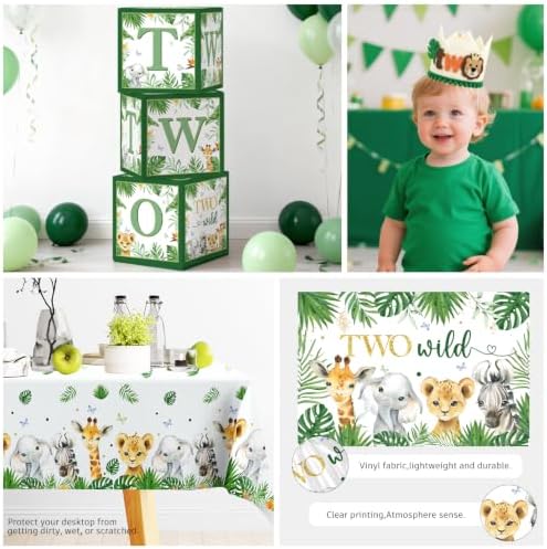 Cocomigo Two Wild Birthday Decorations Boy, All-in-One Set for 25 Guests - Image 6