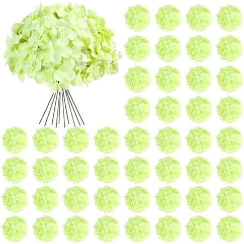 Auihiay 64Pcs Green Hydrangea Flowers, Silk Hydrangeas by Auihiay