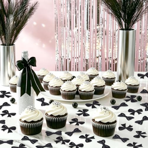 200Pcs Double-sided Black Bows Confetti Bow Bowknot Table Decorations - Image 5