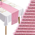 12 Packs 12 X 72 Inch Pink Sequin Table Runner Glitter Dining Table Runner for Birthday Wedding Engagement Bridal Baby Shower Bachelorette Holiday Celebration Party Supplies Decorations (Pink) by Fivenl