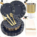 Glowserve 175 Piece Disposable Plastic Plates Dinnerware Set for 25 Guests by glowserve