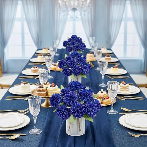6 Set Pre-Made Flower Table Centerpieces - Royal Blue - Image 4