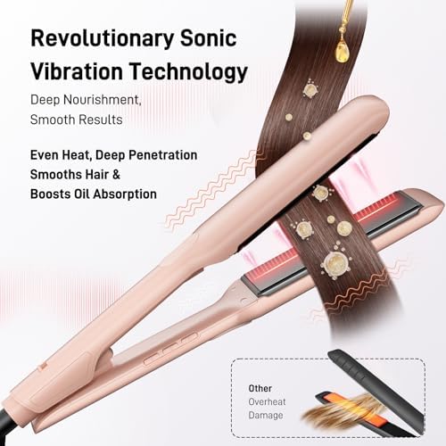1.75" Ceramic Hair Straightener for Women,Infrared Wide Flat Iron - Image 4
