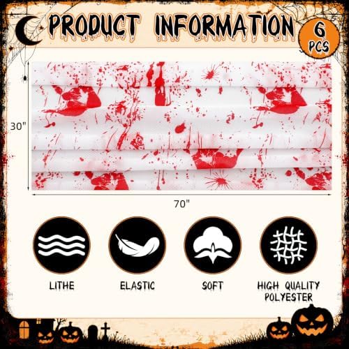 3 Pcs Halloween Table Runner Lace, Bloody Handprint Table Decor 30"x70" - Image 2