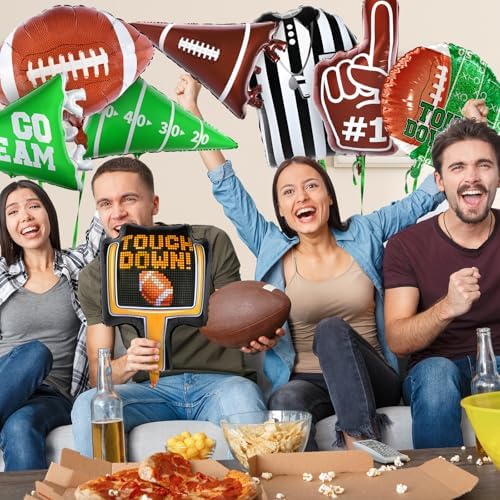 Gatherfun Football Shaped Foil Balloons, 8 Count, Touchdown Balloons for Football Game Tailgate Party Decorations - Image 3