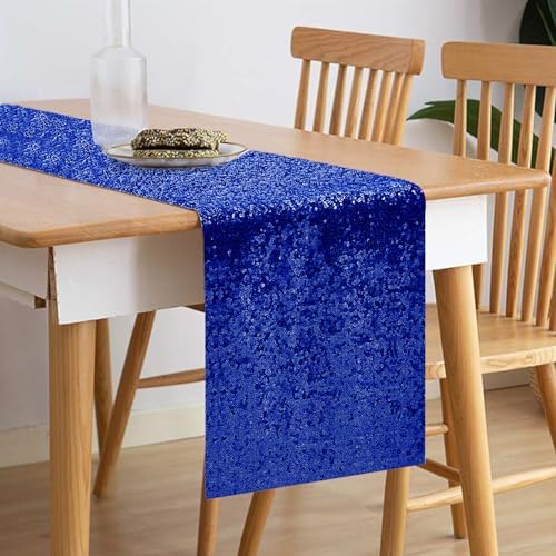 10 Packs 12 x 72 inches Royal Blue Sequin Table Runner - Image 2