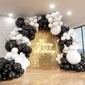 Black and White Balloon Arch Kit, ADOINBY 140Pcs Black and White Durable Latex Balloons 18 12 10 5 Inch Different Size Balloons for Birthday Anniversary Wedding Engagement Graduation Party Decorations by ADOINBY
