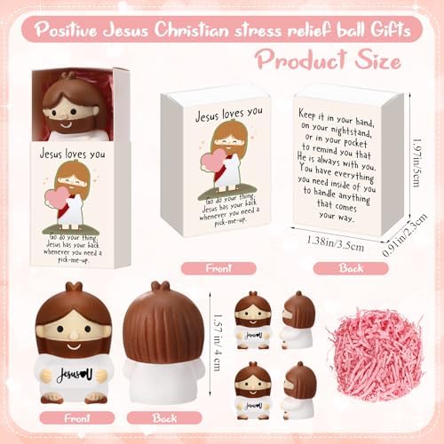 10 Sets Jesus Loves You Gifts Jesus Figures with Boxes - Image 2