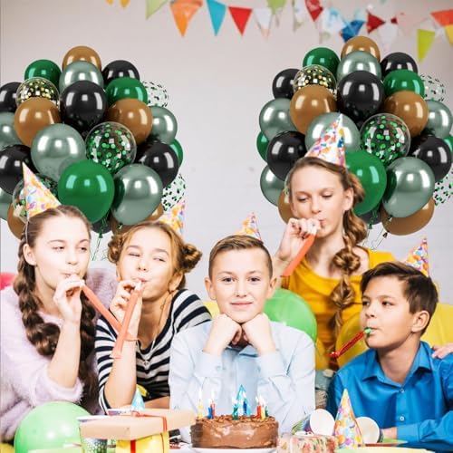 Green Brown Black Balloons, 50 Pcs for Camping Birthday Party Decorations - Image 5
