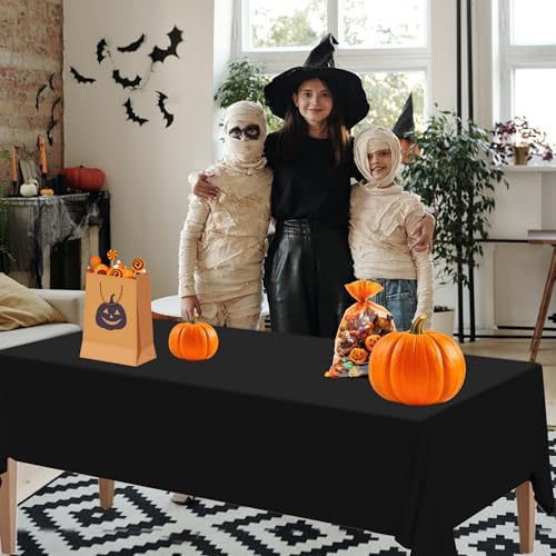 12 Pack Halloween Tablecloth, Orange Black Purple Plastic Table Cloths - Image 5