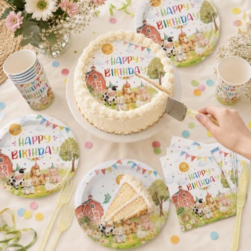 120PCS Farm Animals Birthday Party Supplies for 20, Barnyard Tableware Set - Image 4