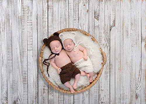 7x5FT Vintage Wood Backdrop Retro Rustic White Gray Wooden Floor Backdrops for Photography Kids Adult Photo Booth Video Shoot Vinyl Studio Prop 11890 - Image 6