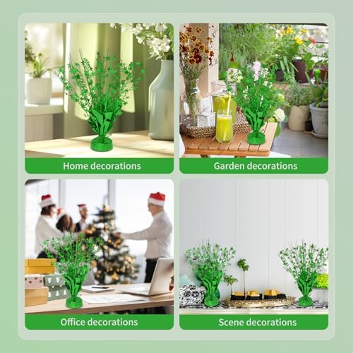 6 Pack Metallic Foil Spary Centerpieces for Tables, Shamrock Green Centerpieces for Tables Decorations, Star Brust Table Centerpieces for Birthday Graduation Wedding Baby Shower Party - Image 4
