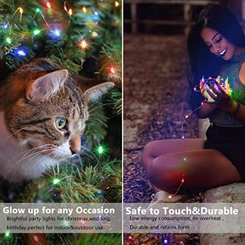 SmilingTown Christmas Fairy Lights Battery Operated-15 Packs 20 LED 6.6FT Silver Wire String Lights Firefly Starry Lights for DIY Custom Wedding Party Table Centerpiece Decoration (Multicolor) - Image 4