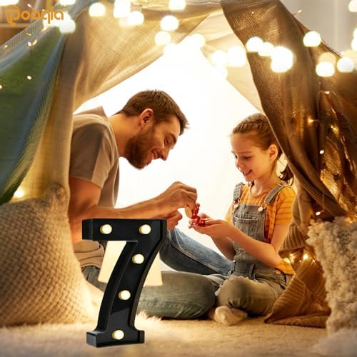 Pooqla Black Light Up Numbers 7, 7th Birthday Decorations for Boys - Image 2