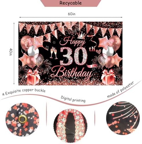 Happy 30th Birthday Decorations for Her, 30 Years Old Decor - Image 5