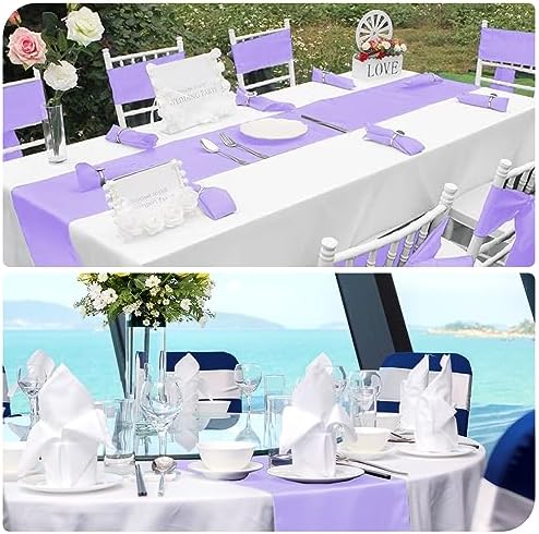 12 Pack Lavender Satin Table Runner 12 x 108 Inch Long Premium Table Runners for Wedding Party Events Decoration,Birthday Parties,Banquets Decorations,Graduations,Engagements - Image 6