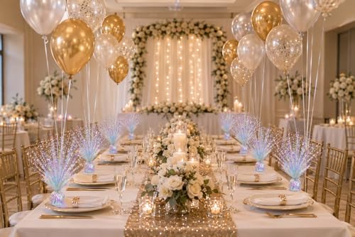 2 Pack Metallic Foil Spray Centerpiece Stars for Wedding, Birthday, Anniversary, Christmas Table Decor, Holiday Festival Baby Shower Graduation Mantle Party Decorations (Lridescent) - Image 5