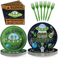 96Pcs Aliens Birthday Party Supplies for Boys Serves 24 by Grencian