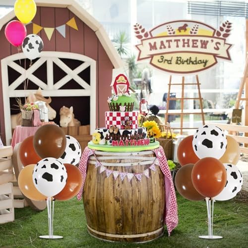 TONIFUL 4 Set Brown Nude Cow Balloon Stand Balloon Centerpiece for Table - Image 6