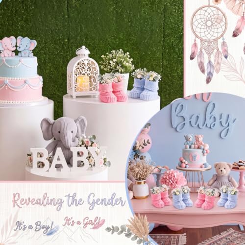 Tranqun 4 Sets Baby Booties Centerpiece No Floral DIY,Classic,Pink,Blue - Image 7