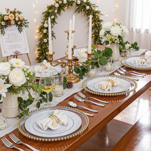 WDF 300 Pieces Silver Plastic Silverware - Plastic Silverware Heavy Duty - 100 Forks 100 Knives 100 Spoons - Disposable Silver Cutlery Perfect for Party/Wedding/Christmas - Image 3