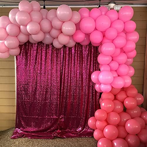 Sequin Backdrop Hot Pink 8ft x 8ft Glitter Photo Booth Backdrop - Image 5