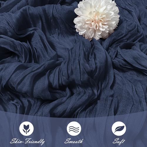 30 Pack Navy Blue Cheesecloth Table Runner 17 x 108 inch Cheese Cloth Table Runners 9ft Blue Table Runner Rustic Romantic Sheer Gauze Runner for Wedding Party Baby Shower Table Decoration - Image 5