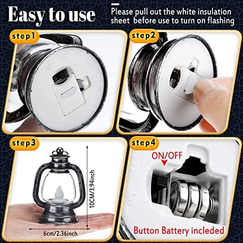 Ferraycle 12 Pcs Mini Lanterns Bulk 4 Inch Silver Lamp Table Centerpieces - Image 3