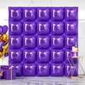 NISOCY 25PCS Metallic Purple Square Foil Balloons Wall Backdrop by NISOCY