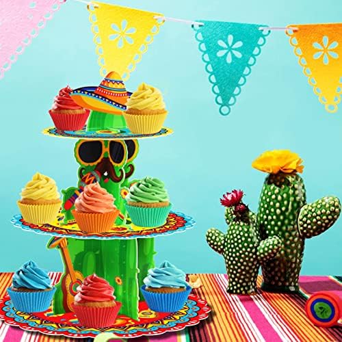 BenLouis 3Tier Fiesta Cupcake Stand Birthday Party Decorations - Image 3