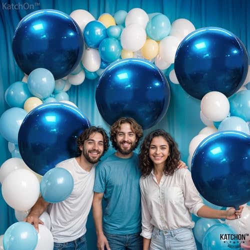 KatchOn Metallic Blue Balloons - Big 22 Inch, Pack of 6, Space Decorations - Image 6