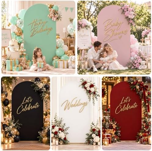 7.2FT Wedding Arch Cover – Stretchy Spandex Fabric Backdrop for Arch Stand - Image 2