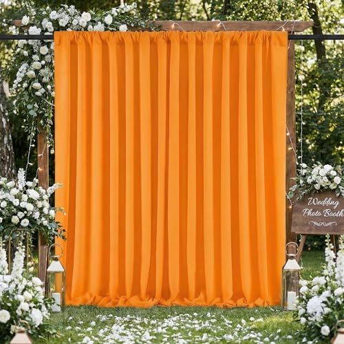 Orange Backdrop Curtains 20ftx8ft Halloween Polyester Photo Drapes - Image 4