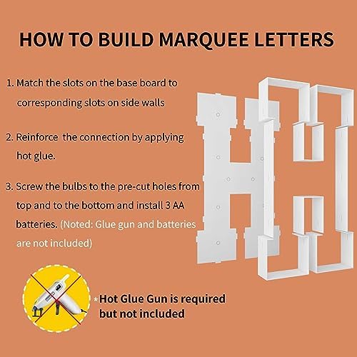 3FT Marquee Letters, Large Light Up Letters H for Hoco Party Decor - Image 4