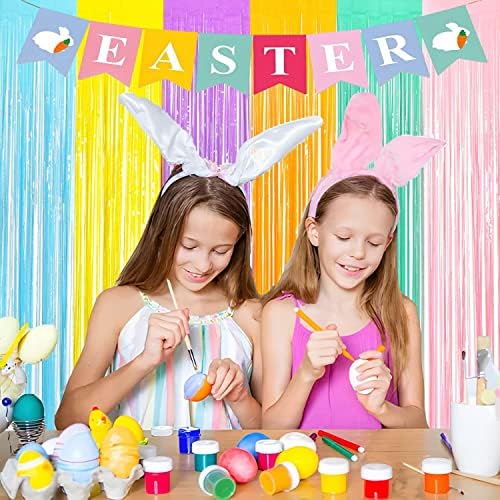 BRAVESHINE Tinsel Foil Fringe Curtains | Pastel Colourful Party Backdrop - Image 2