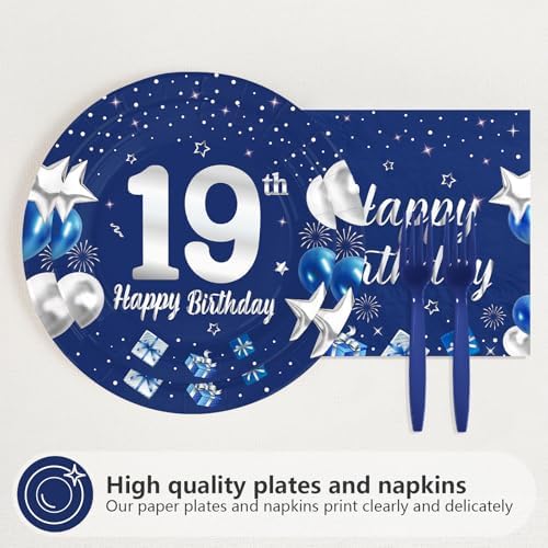 96Pcs 19th Birthday Party Decorations Serves 24 - Image 2