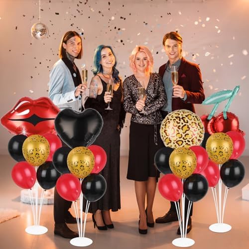 Naozinebi 4 Sets Leopard Birthday Party Balloons Stand Kit Party Decor - Image 6