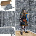 200 FT x 54 Inch Stone Wall Plastic Tablecloth Roll, Stone Wall Backdrop by Unknown