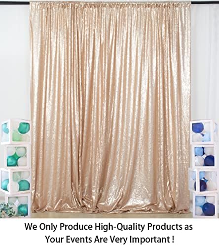 ShinyBeauty Sequence Backdrop Champagne 8FTx10FT Sequin Photo Backdrop Sequin-Backdrop-Curtain Elegant Backdrops 8x10-0827E - Image 2