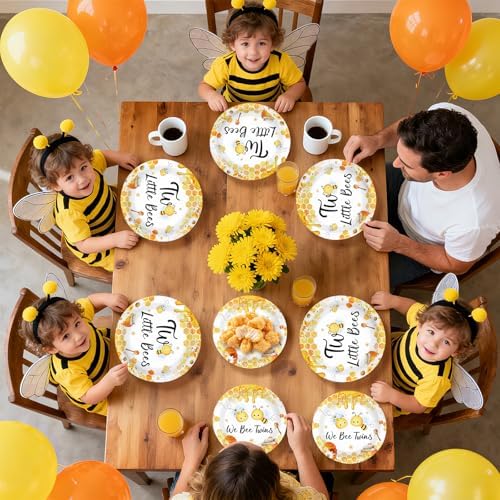96Pcs Bee Twins Baby Shower Party Decorations, Serves 24 - Image 4