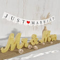 VIOPVERY Wooden Mr & Mrs Wedding Sign with Just Married Banner,Gold by VIOPVERY