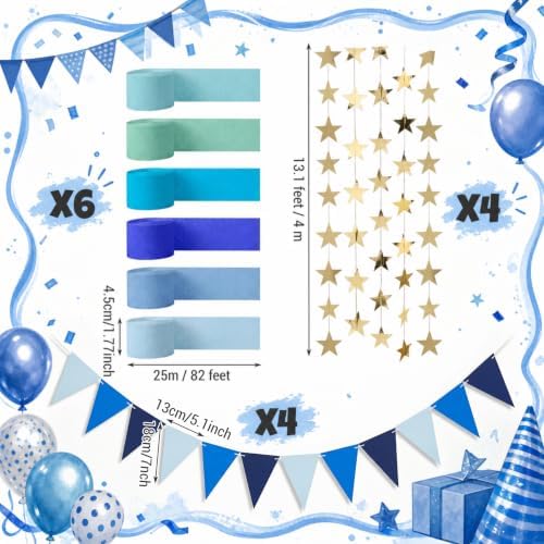 Frienda 14 Pcs Blue Party Decorations Set for Fancy Birthday Party - Image 2