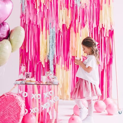 PartyWoo Pink Crepe Paper Streamers 10pcs 820 FT Pink Streamers - Image 3