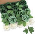 AmyHomie Forest Shades Rose 25pcs Real Looking Artificial Flowers w/Stem by AmyHomie