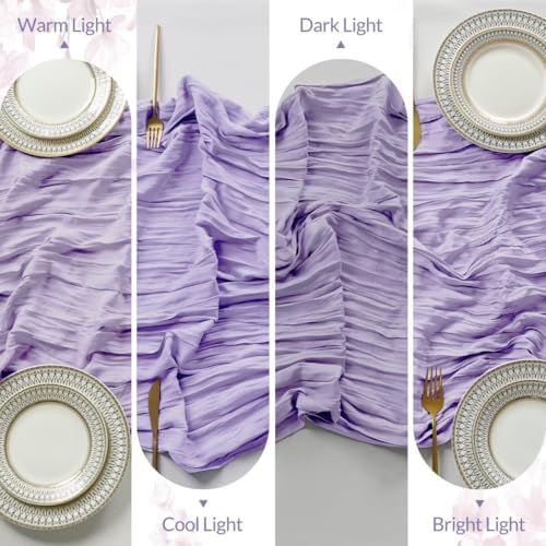6 Pack Lilac Cheesecloth Table Runner 35"×120" Gauze Fabric Table Runner - Image 7