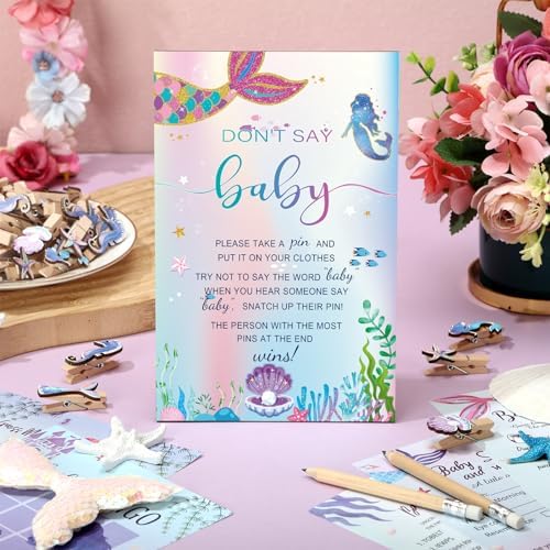 Patelai 321 Pcs Baby Shower Games Supplies, Mermaid - Image 2